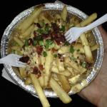 Bacon Beer Cheese Fries. As in bacon *and* beer.